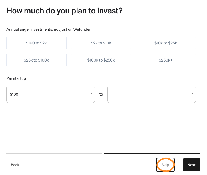 Optional Planned Investment Amount