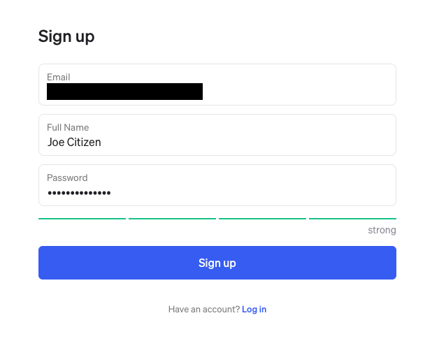Sign Up Details